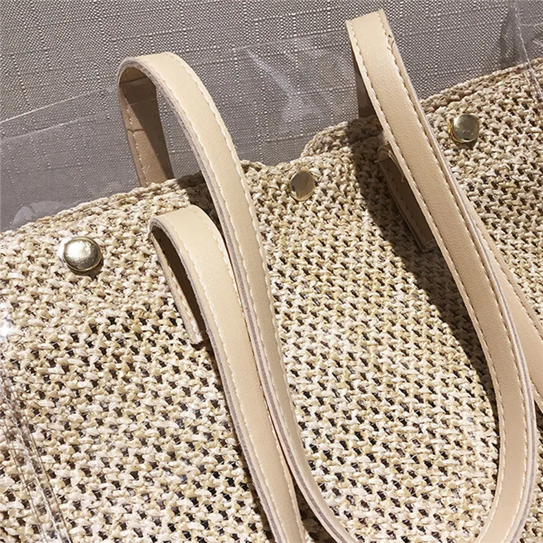 Micom Bali Beach Bag Women Summer Transparent Rattan Shoulder Bag Casual Tote Bags for Women Lady Handbags Bohemia New Arrival (3)