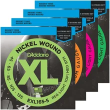 D’Addario 5-String Nickel Wound Bass Guitar Strings, EXL160-5 EXL165-5 EXL170-5 EXL220-5