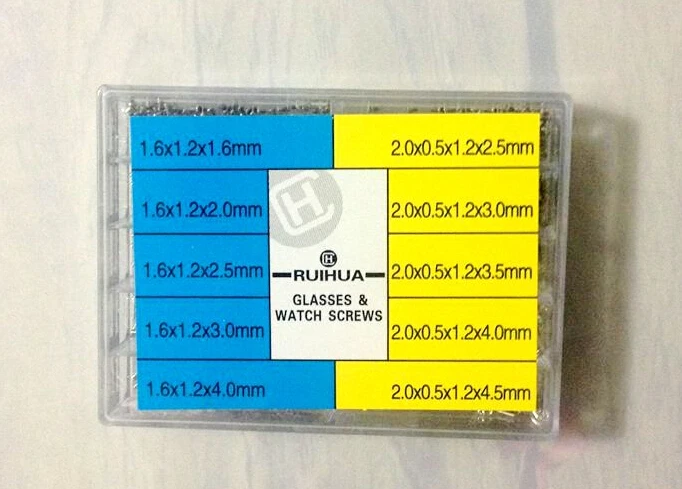

Free Shipping 1set Assorted Stainless Steel Eyeglass& Watch Small Screw Set Assortment Optical Watch Screws for Watch Repair