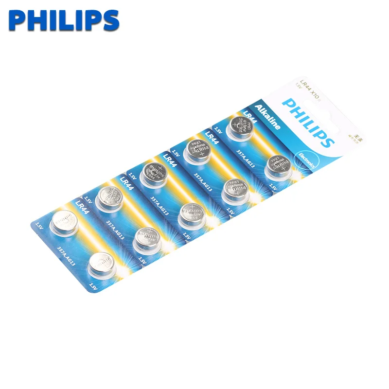 Батарейки philips AG13 LR44 LR1154 SR44 A76 357A 303 357 кнопочные 1 55 в 10 шт.|Часовые батарейки| |