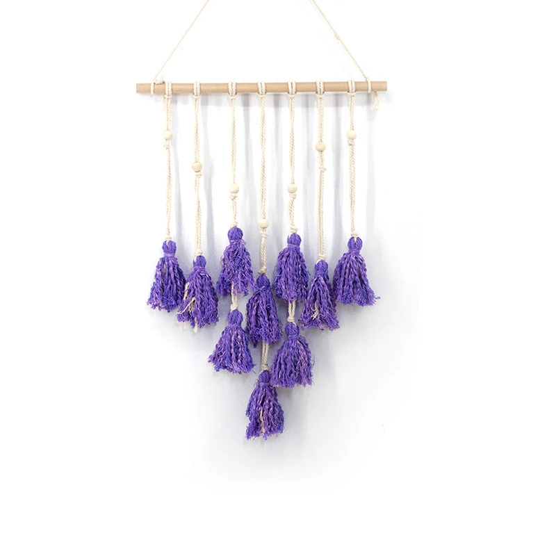 Nordic Simple Style Purple Tassels Wall Tapestry For Photo 1pcs Home Art Decor Hanging Tapestry Quality Handmade Cotton Tapestry Nordic Simple Style Purple Tassels Wall Tapestry For Photo 1pcs Home Art Decor Hanging Tapestry Quality Handmade Cotton Tapestry