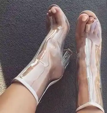 plastic see through shoes