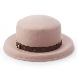 2018 зимние Для женщин ретро широкополая фетровых шляпа Элегантный Банкетный Винтаж шерсть теплая шапка шапки Бесплатная доставка