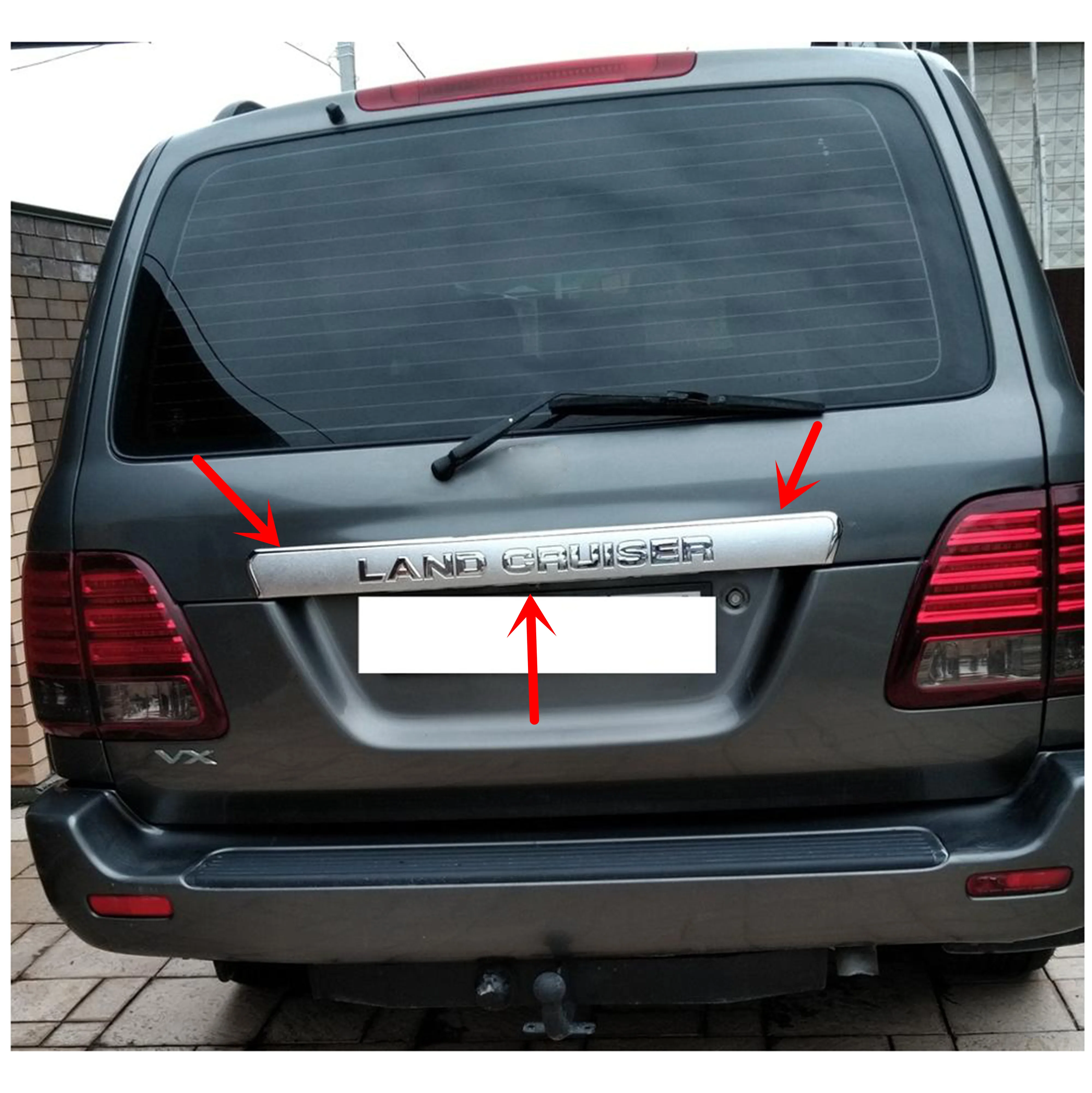Хромированная Задняя Крышка багажника для Toyota Land круиз 4500 LC100 FJ100 2005 2008 высокое