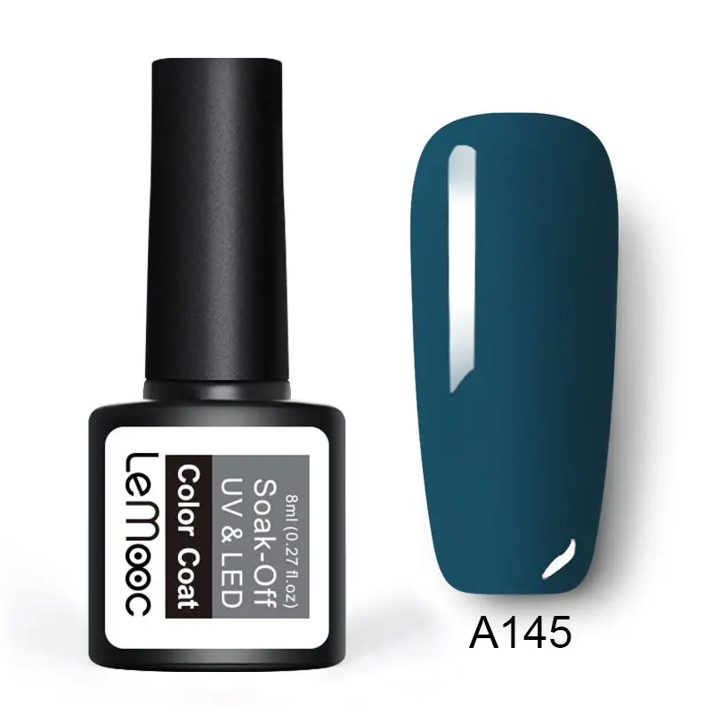 LEMOOC, 8 мл, синяя серия, Гель-лак для ногтей, Полупостоянный, замачиваемый, УФ/светодиодный гель для ногтей, Гель-лак для ногтей, 24 цвета - Цвет: A145