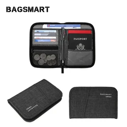 BAGSMART Multifunctional RFID Travel Bag for Passport ID Card Credit Card Men Zipper Clutch Wallet Travel Organizer Bag BAGSMART Multifunctional RFID Travel Bag for Passport ID Card Credit Card Men Zipper Clutch Wallet Travel Organizer Bag