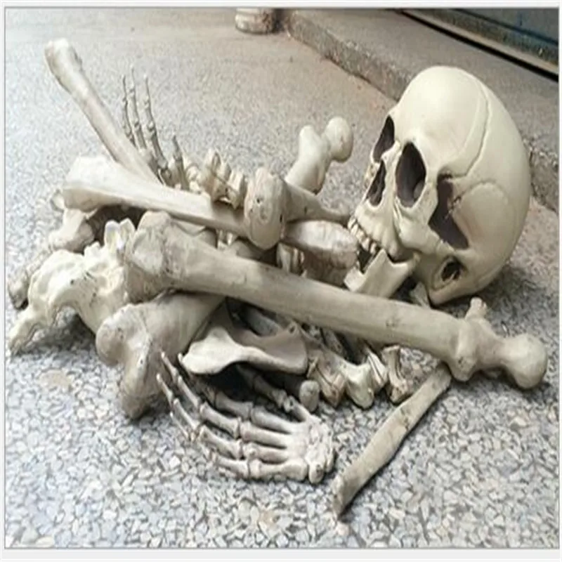 

Halloween Party skeleton skull Tricky Toy Halloween skull bones life size Skull Haunted House Escape horror props Decorations