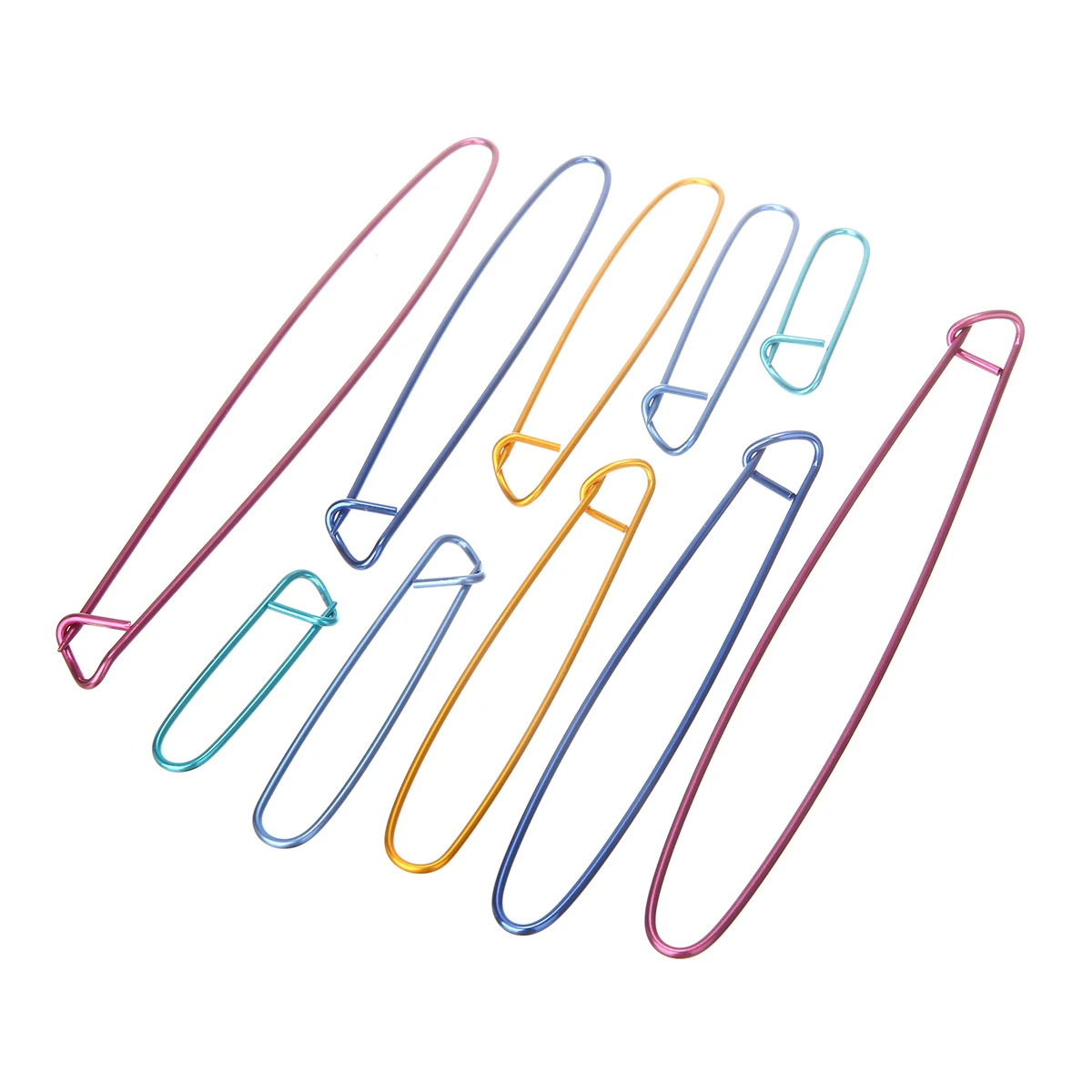 10pcs 5 Sizes Aluminum Stitch Holders Crochet Knitting Needles Widget Hook DIY Crafts Sewing Tools 65/90/120/150/200mm