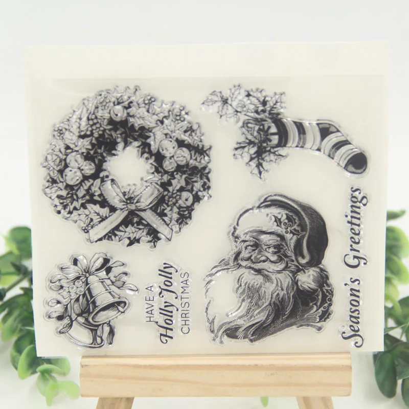 

1 sheet DIY Christmas Sock Design Transparent Clear Rubber Stamp Seal Paper Craft Scrapbooking Decoration