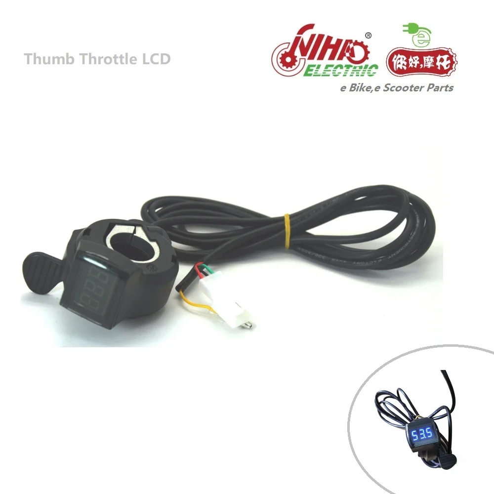 

1 E-BIKE Thumb Throttle with LCD Digital Battery Voltage Display For eBike Electric Bicycle e Bike E Scooter High Quality ZTECH