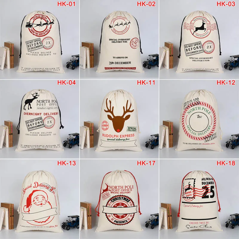 

Large Capacity Burlap Christmas Sacks Santa Claus Stocking Gift Bag with Drawstring MJJ88