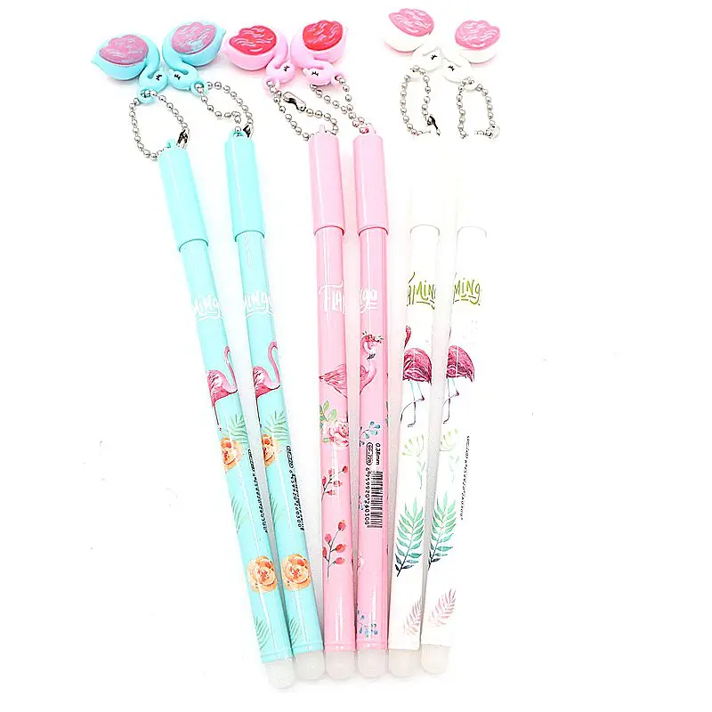 

3/6 Pcs Flamingo Erasable Pen 0.38mm Blue/Black Ink Magic Gel Pen for School Office Writing Supply Exam Spare Kawaii Stationery