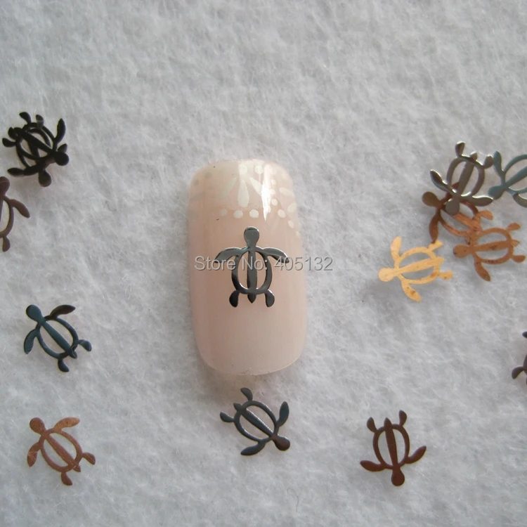 

MS-283-1 Free Shipping Metal Silver Turtle Nail Art Metal Sticker Nail Art Decoration Fancy Outlooking