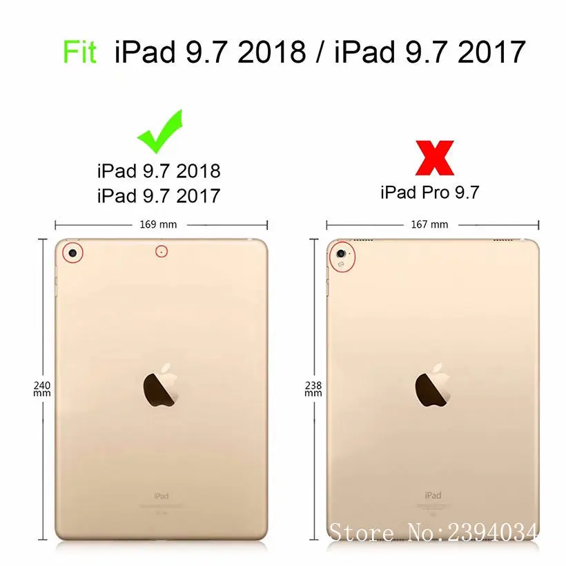 Ультратонкий чехол для iPad 9 7 2017 2018 умный A1822 A1893 A1954 с держателем карандашей