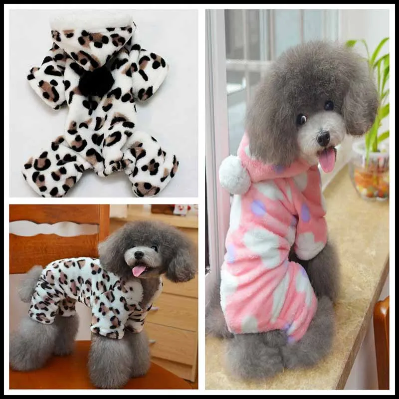 Fleece Dog Pajamas Small Dogs Pets Jumpsuits Rompers Winter Pet Clothes Chihuahua Yorkshire Clothing Wholesale Super Soft and Comfort1