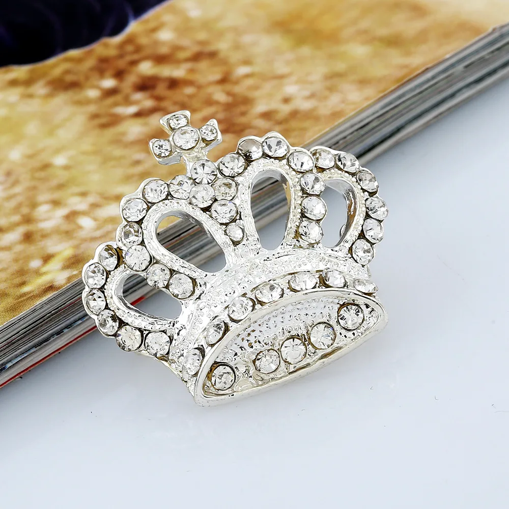 QianBei Мода горный хрусталь стиль брошь булавка Крест Корона король дизайн