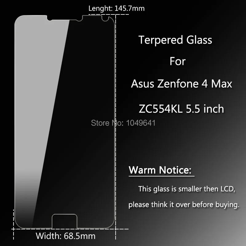 KOC3069_2_9H 2.5D Explosion-proof LCD Tempered Glass Film for ASUS Zenfone 4 Max ZC554KL