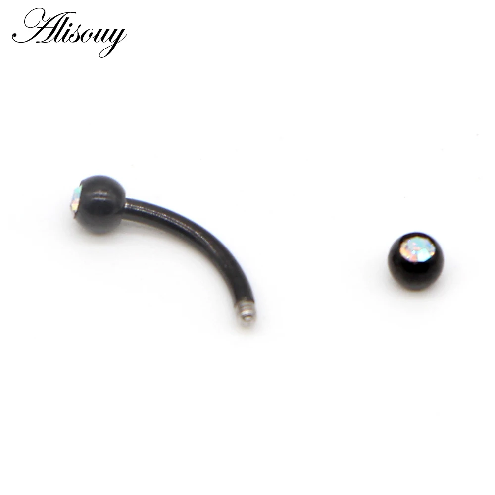 Alisouy 1PCS Surgical Stainless Steel Eyebrow Nose Lip Captive Bead Ring Tongue Piercing Tragus Cartilage Earring Body Jewelry