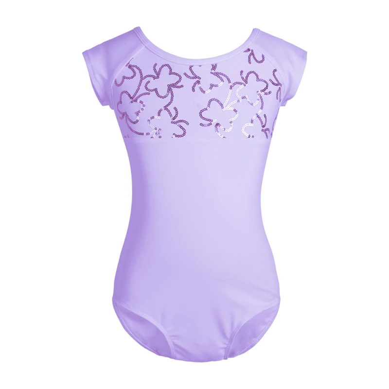 IIXPIN/Детская гимнастическая трико, балетная Одежда для танцев для девочек, с короткими рукавами, с бабочками и блестками, с ремешками на