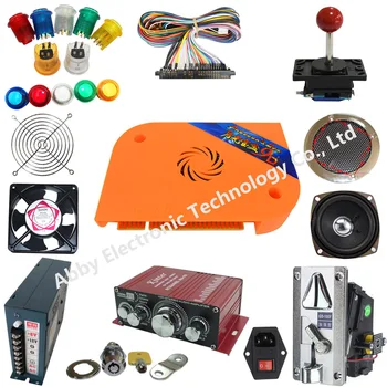 

Arcade parts Bundles kit With 2222 in 1 Pandora's Box 9D Long shaft Joystick Silver illuminated button Microswitch Jamma Harness