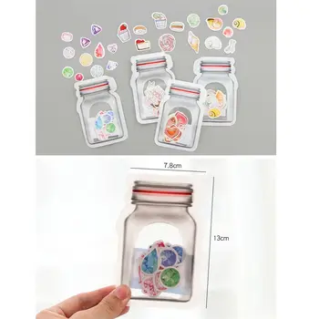 

40pcs/bag Creative Pot Fish Shell Diamonds Candy DIY Scrapbook Decoration Sticker Sheets Label Notes Post Stationery