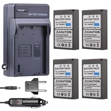 4x PS-BLS5 BLS-5 BLS5 BLS-50 Camera Battery + Car Charger for Olympus PEN E-PL2 E-PL5 E-PL6 E-PL7 E-PM2 OM-D E-M10 II Stylus 1