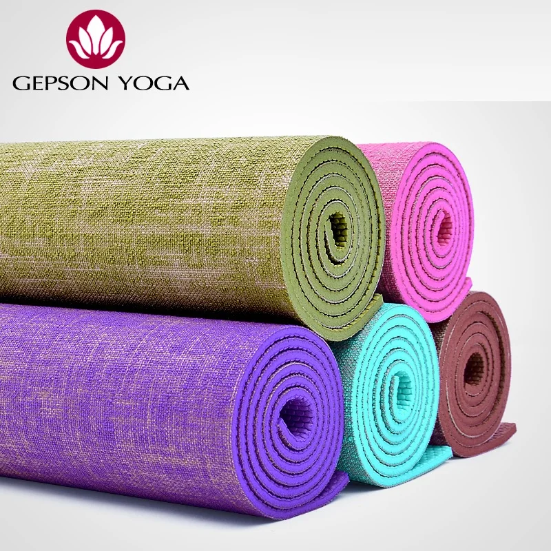 High Quality Gepson Linen Yoga Mat Lengthen Thickening 8mm Slip