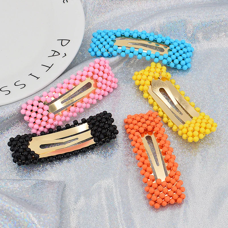 

New Lovely Candy Color Pearls Baby Girl Hair Clips Girls Barrette Hair Accessories Hair Clip barettes fille enfant
