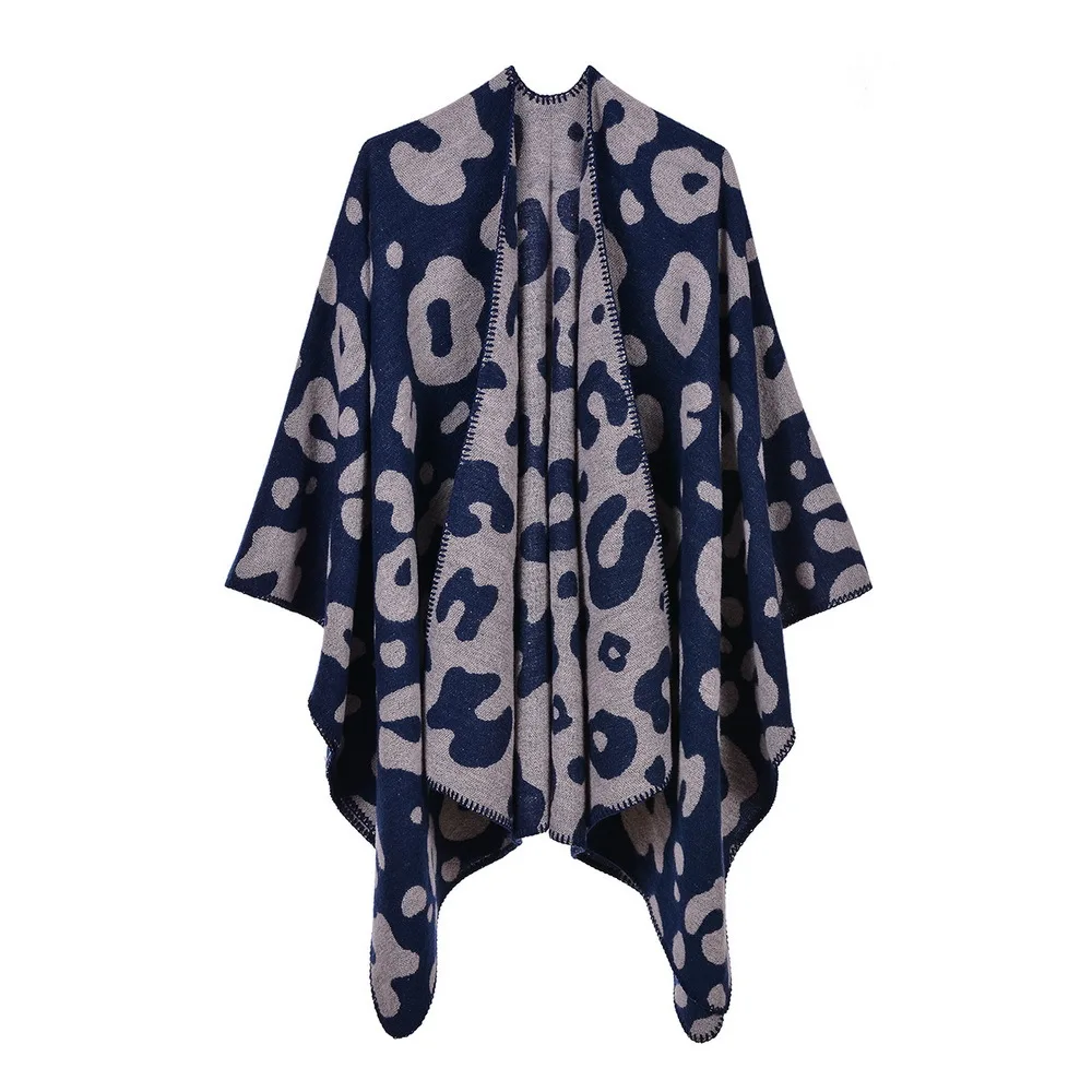 

Cow Pattern Ponchos 2019 New Cashmere Scarves Women Winter Warm Shawls and Wraps Brand Designer Pashmina Thick Capes Femme