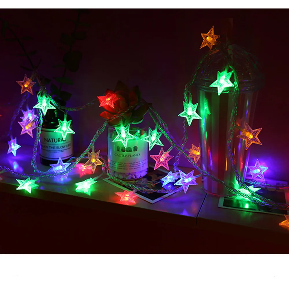 Светодиодные декоративные гобелены кристально чистая звезда Фея струнный светильник Свадебная вечеринка Открытый Декор лампа батарея Operate10m