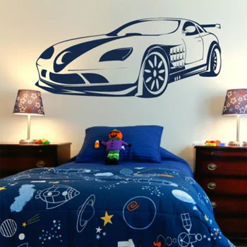 

POOMOO Cool Super Sports Vehicle Car Home Kids Room Decoration Vinyl Art Decal DIY Big Car Wall Sticker Removeable Wall Decals