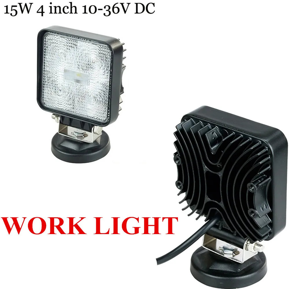 

high quality 2pcs 4inch 15W LED WORK Driving Light lamp flood Beam 9-32V For motorcycle Trailer 4WD ATV 4X4 boat work lamp