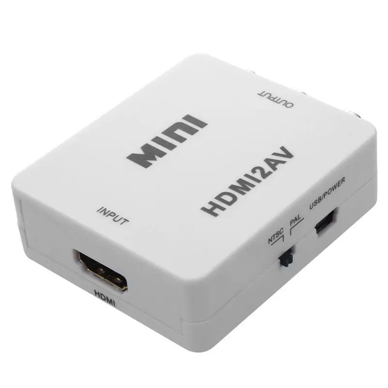 Мини HD видео HDMI AV CVBS NTSC/ PAL сигнал ТВ конвертер VHS рекордер DVD-HDMI RCA белый |