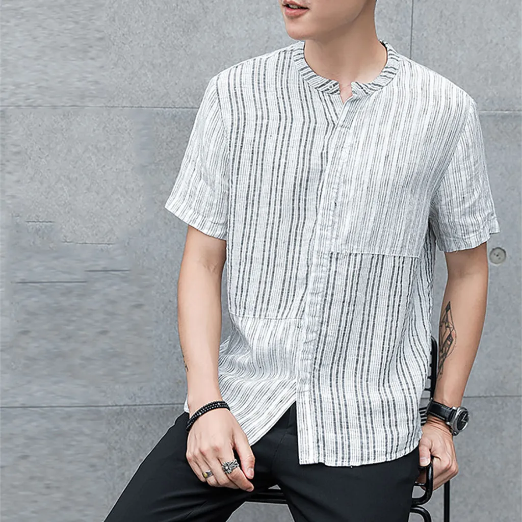 Рубашка Для мужчин Уличная chemise homme Летняя мужская рубашка Повседневное короткий рукав Для мужчин Удобные Повседневная рубашка Топы Y605
