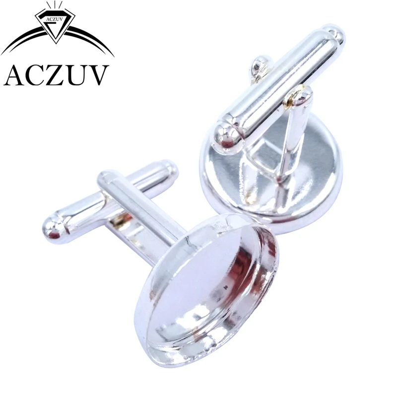 

100Pcs 12mm 14mm 16mm 18mm 20mm 25mm Silver Plated Round Bezel Blank Cufflinks Blanks Findings Cuff Links Settings CL002
