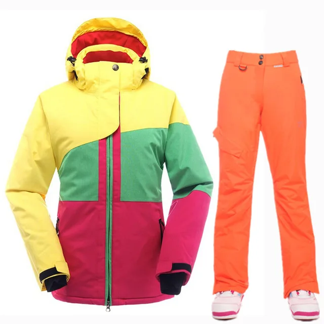 SAENSHING Ski Suit Women Waterproof 10K Snowboard Jacket Ski Pants Breathable Thermal Skiing Snowboarding Suits Winter Snow Sets - Цвет: W3SA192SA1-11-7