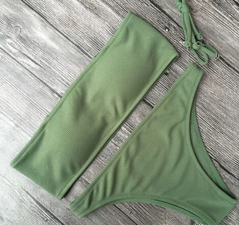 

Womens Swimwear Bandage Bikini Set Push-up Padded Bra Bathing Suit Swimsuit