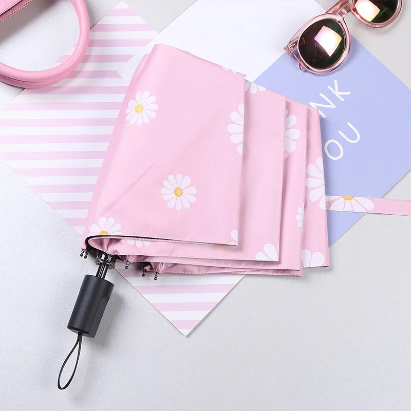 Fresh Originality Student Fold Dual Purpose Sunny Umbrella Black Rubber Sunscreen Ultraviolet Rays Too Parasol | Дом и сад