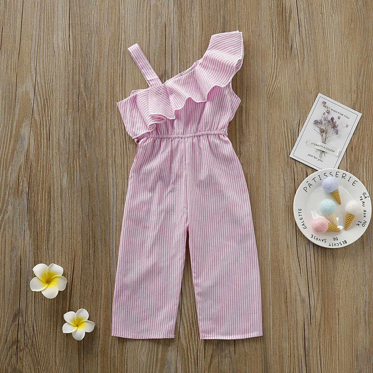 

2019 Summer Newborn Baby Girl Clothes One Shoulder Overall Playsuit Romper Jumpsuit Belt Bottom Pants Kids Outfit Clothes