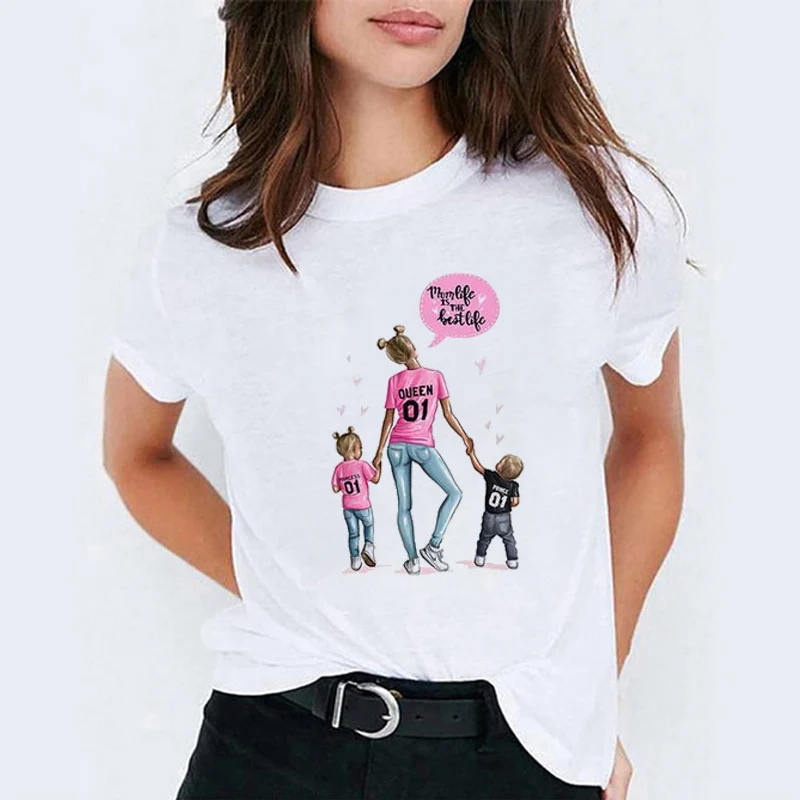 

ZOGANKI Women Summer Harajuku Cartoon Printed Tshirt Leisure Streetwear T-shirt Female Cute Tops Tee Fashion Mama Tees T-shirt