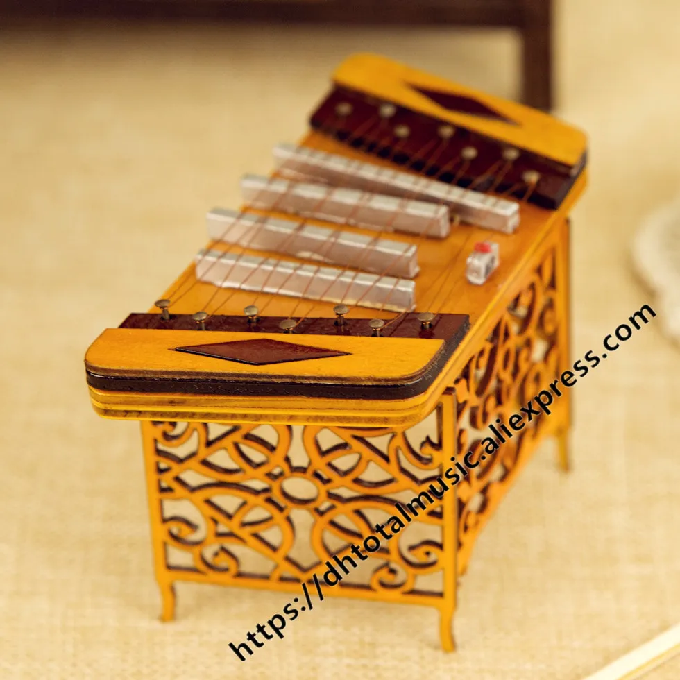 Mini Dulcimer Model kopya ve kasa Mini Dulcimer Yangqin Mini m zik aleti s sler in geleneksel hediyeler