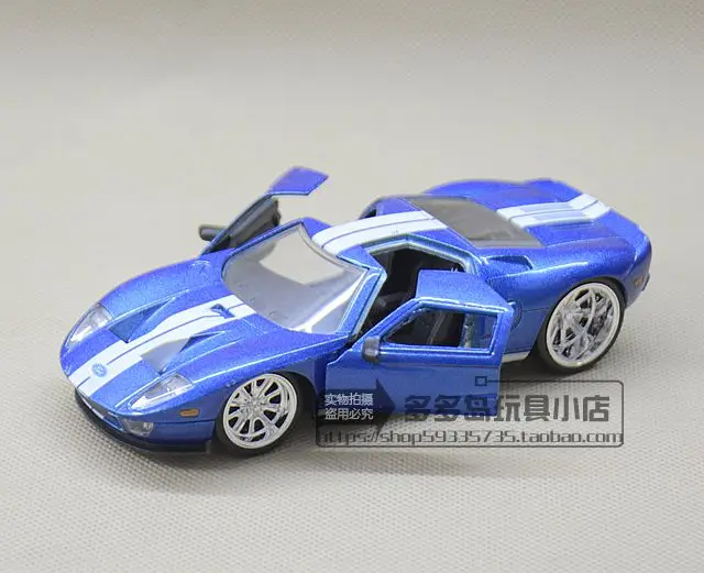 JADA 1:32 Масштаб Высокая моделирования сплава Модель автомобиля, синий Ford GT, 2 открытой двери, качественные модели игрушек