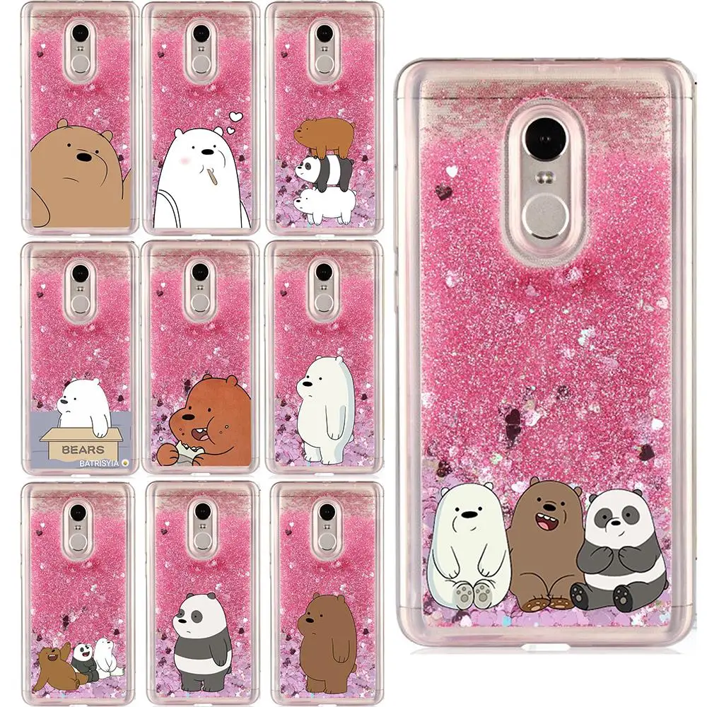 

Liquid Water Case for Samsung Galaxy S5 S6 S7Edge S8 S9 S10 Lite Plus Cartoon Bare Bears Panda Soft Silicone Cover Phone Cases