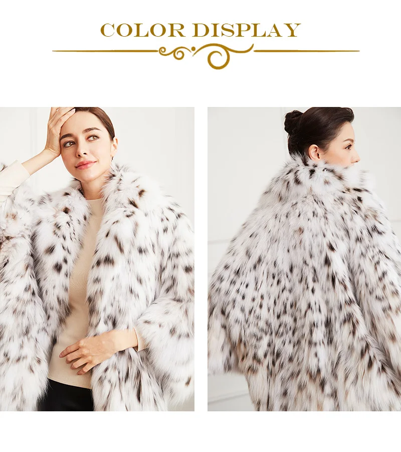 LVCHI зима 2019 чистый белый Bobcats меховые пальто женские с длинным рукавом дикие Bobcats тонкие с отложным воротником импортные длинные Bobcats пальто