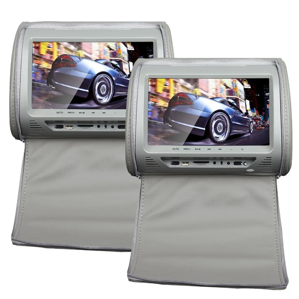2X9" Digital Screen Touch Panel car Headrest DVD Player with Zipper