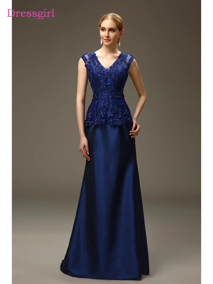 Королевский синий платья для матери невесты трапециевидные кружевные длинные элегантные свадебные платья для матери
