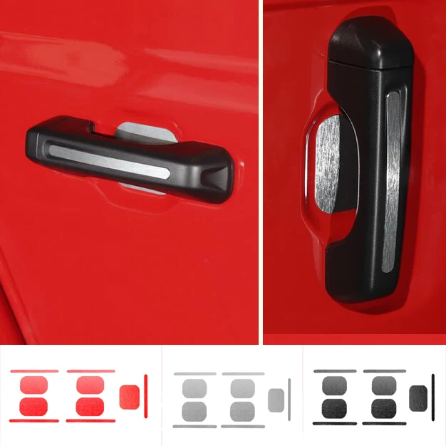 CarCarHome Door Grab Handle Cover Mouldings Decoration Exterior Trims Aluminum Alloy For Jeep