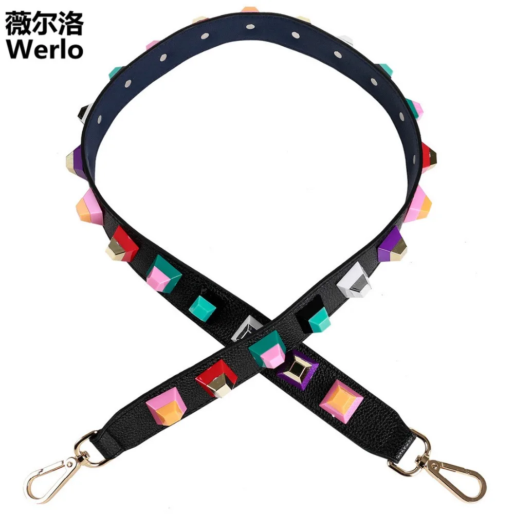 WERLO 2017 New Fashion Shoulder Strap Colorful Acrylic Women Bag Strap