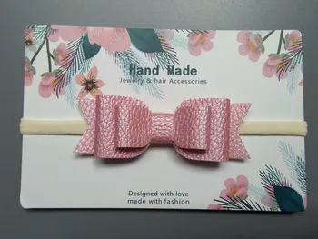 

Boutique 10pcs Fashion Cute Litchi Grain Leather Bow Super Soft Headbands Solid Bowknot Hairbands Princess Hair Accessories