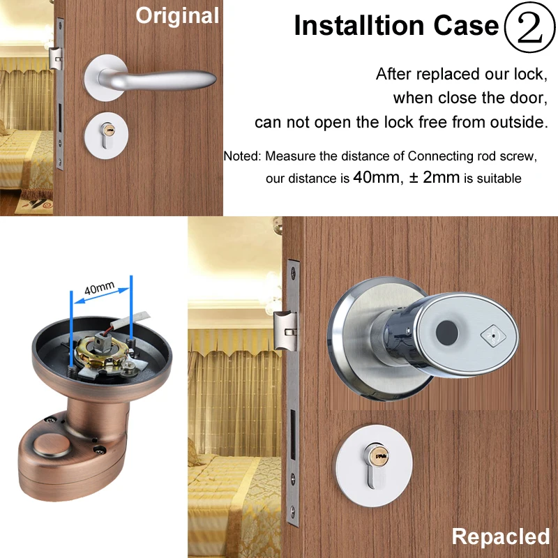  RAYKUBE Biometric Fingerprint Door Lock Knob Smart Keyless Deadbolt Lock Home Office Door Keyed Loc - 33022871833
